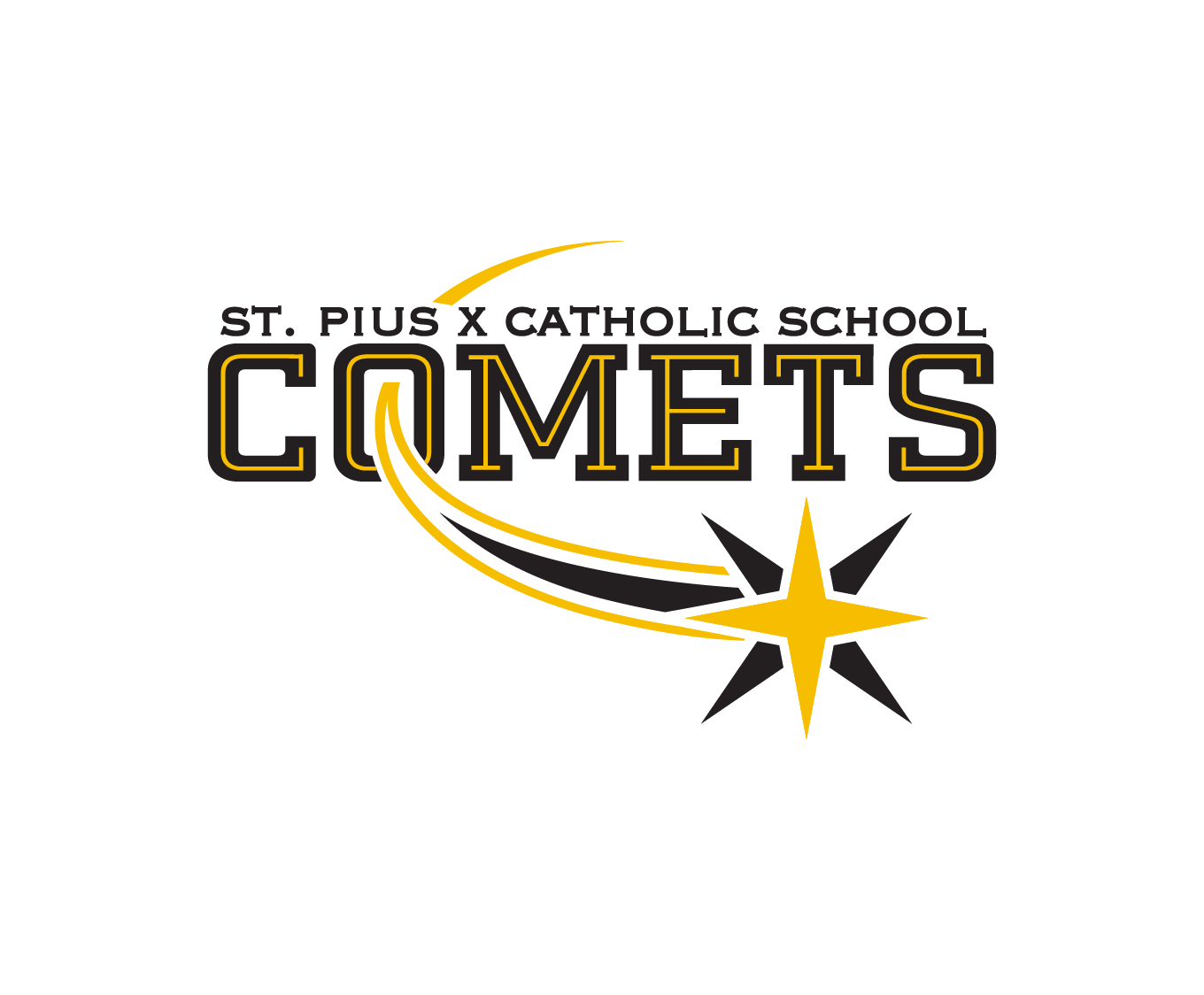 St. Pius Catholic School Comets Athletic Logo K-8 Education